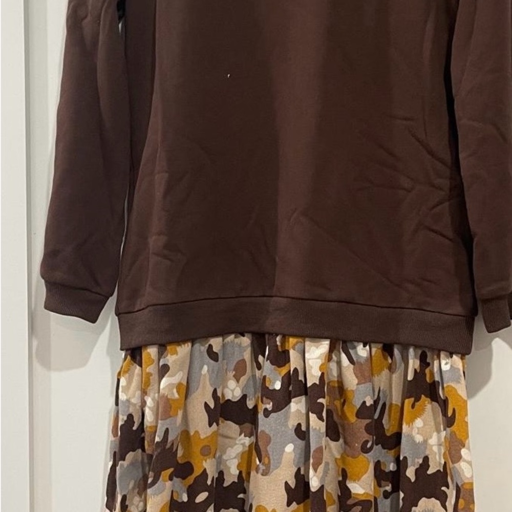 Brown Camouflage Kids Casual Dress